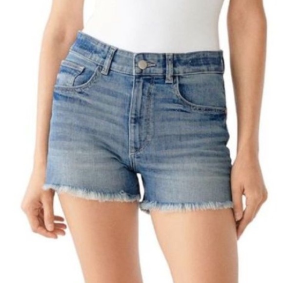 DL1961 Womens Cecila Blue Denim Short Fringe Cutoff Shorts NWOT O2 - Picture 1 of 9